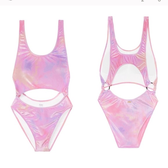 V Neck Push Up Velvet Neon Pink Monokini